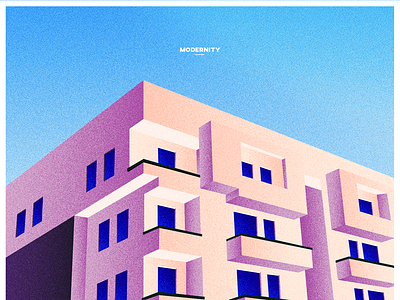 MODERNITY beach building color design graphism illustration minimalist modern poster summer sun typography