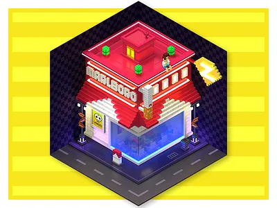 Marlboro House 3d house magicavoxel marlboro qzone