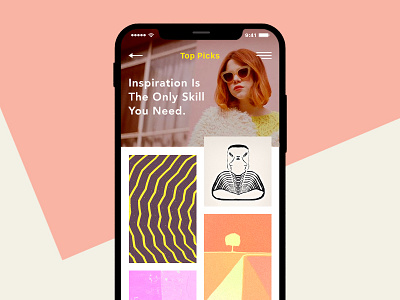 Mobile Art Inspirations app art branding color design inspiration mobile pink ui ux web yellow