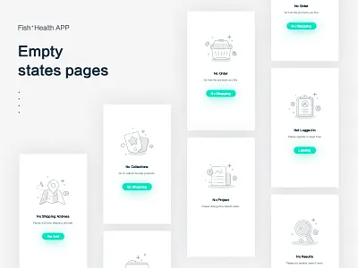 Empty states for Health app empty icons illustration ios states ui ux