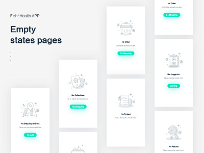 Empty states for Health app empty icons illustration ios states ui ux