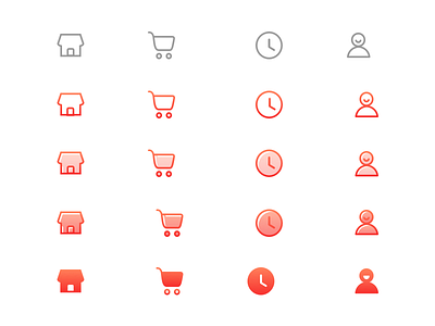 A set of ICONS about shopping APP app icon ios iphone shopping ui ux 原型 应用 登场 移动