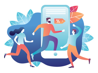 The customers activity communication customers gadgets people sale social