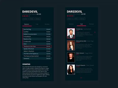 Netflix season and cast details netflix ui ux ux design web design