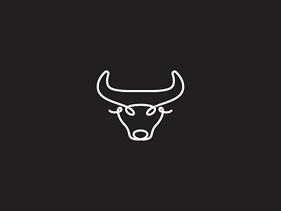 Lineart Bull animal bull icon lasso line art logo vector vetor