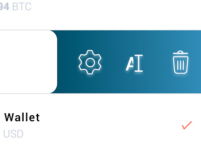 Swipe Options cryptocurrency ewallet ios menu swipe