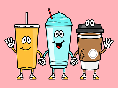 Why Skip? Website Spot Illustration - Drink Network coffee hand holding illustration refreshments school house rock skip slurpee soda spot illustrations waving