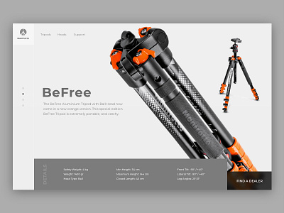 Manfrotto #MadeWithXD header product ui ux