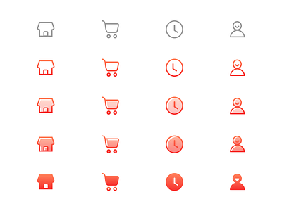 A set of ICONS about shopping APP app icon ios iphone shopping ui ux 原型 应用 登场 移动