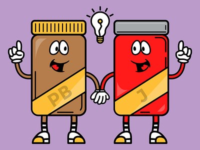 Why Skip? Website Spot Illustration - PB&J Insights hand holding idea illustration insights jelly peanut butter peanut butter and jelly school house rock skip spot illustrations