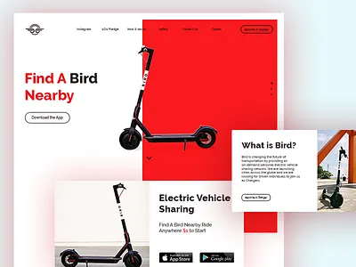 Landing Page Redesign bold card ecommerce landing landingpage scooter typography ui