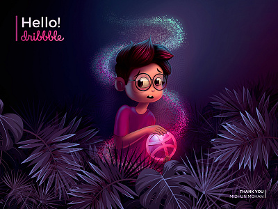 Hello Dribbble dribbbleworld excitement firstshot forest hellodribbble illustration wonderworld