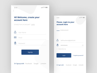 Ui Design Exploration app blue dailyui dailyui 001 design login mobile signup ui userexperience userinterface ux