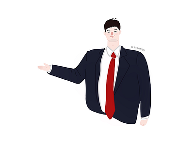 A young businessman character illust man