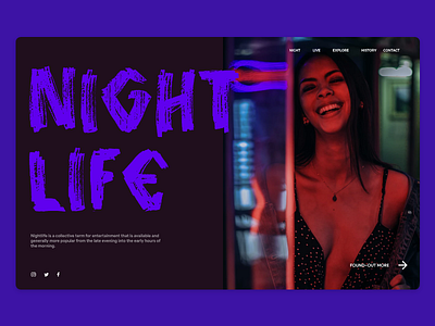 Night life Daily landing page 2d adobexd dailyui illustrator landingpage photoshop ui uiux ux web adobe
