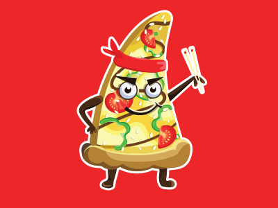 Teriyaki pizza character cheese japan pizza sticker teriyaki