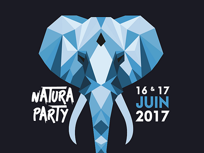 Natura Party chill design elephant illustration logotype low poly vector