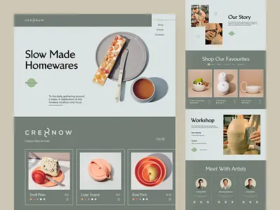 Ceramics Product Website. ceramics colour cook cooking e commerece kitchen landing page minimal orix premium product sajon startup trending typography ux ui design visual designer web web header web landing