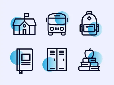 Back to School Education Icons apple backpack book bus closet education line icons icon iconography icons illustration school vector