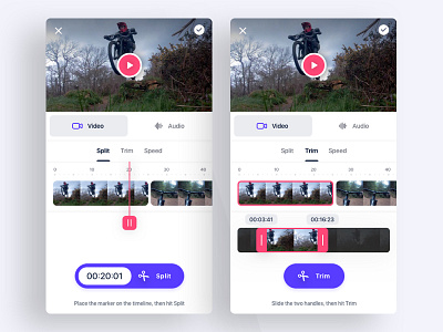 Video Editing App - Split and Trim mode editing mobile split trim ui ux video