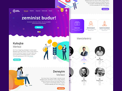 Website ui - ux flat icon mobil purple typography ui ux website