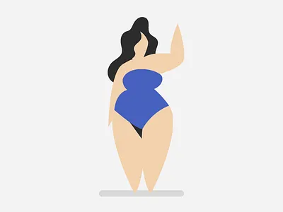 Blue girl blue character curvy female graphic illustration logo simple woman