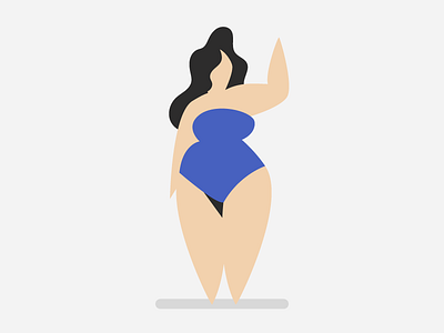 Blue girl blue character curvy female graphic illustration logo simple woman