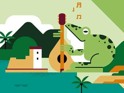 Froggyland Croatia adventures cover croatia easyjet frog illustration magazine museum music nature travel vector