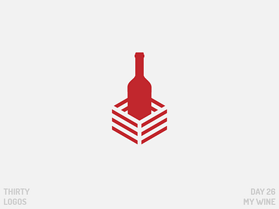 Thirty Logos: My Wine art bottle brand day 26 design identity illustration logo negative space thirty logos vector wine