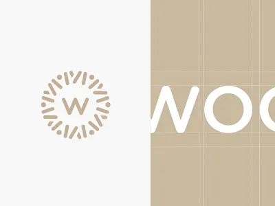 Logo w _woodspa abstract elegant logo modern.wood negative round space