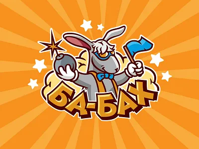 Ba-Bah donkey fireworks logo for store logotype