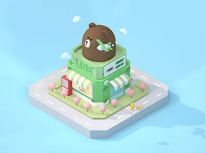 LINE+ artwork c4d illustrator iso isometric line lineplus