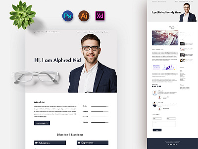 Resume Portfolio Html Tamplate corporate cv header landing page portfolio resume tech template web website