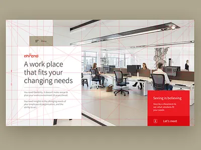 Grid Layout Landingpage flat furniture golden ratio grid iot layout smart office ui