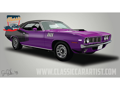 1971 Barracuda barracuda classic car illustration