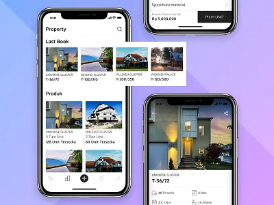 Real Estate Booking Agent apps booking card list real estate ui ux