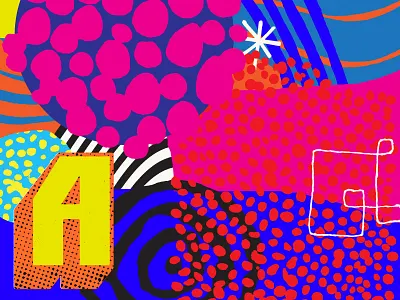 Abstract study 2 abstract blobs collage color mixed media paint pattern psychedelic texture