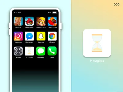 Daily UI - 05 app app design app thumbnail apps concept daily ui dailyui dailyuichallenge day5 design hourglass icon illustration management nyc sketchapp time ui uidesign vector