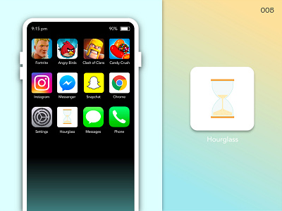 Daily UI - 05 app app design app thumbnail apps concept daily ui dailyui dailyuichallenge day5 design hourglass icon illustration management nyc sketchapp time ui uidesign vector