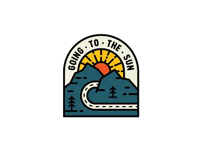 Going To The Sun Road badge glacier going to the sun montana mountain national park pine road sun tree