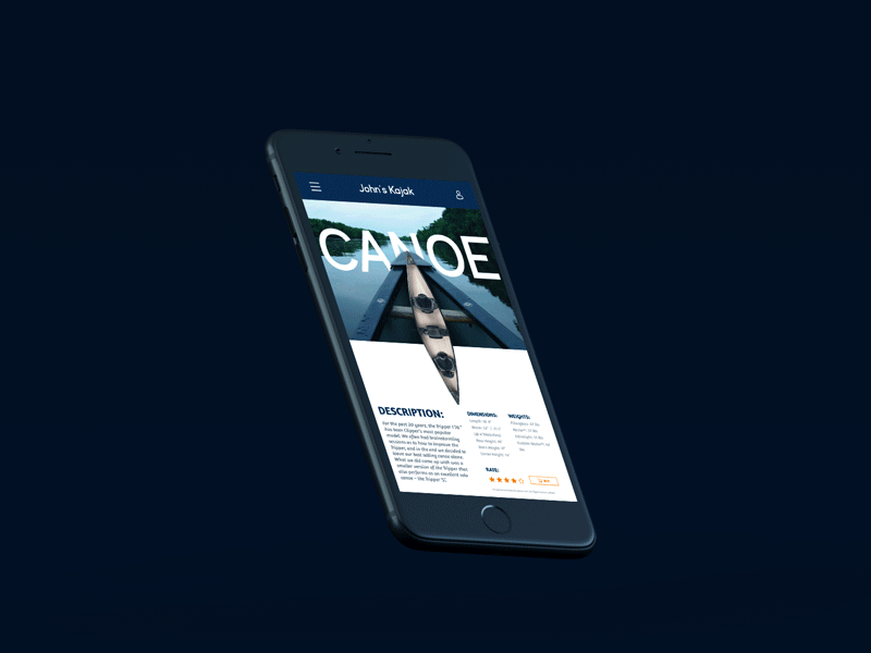 Ui/Ux - John's Kayak - Template daniele galasso gif johns kayak mobile nopeidea promo smartphone template ui ux