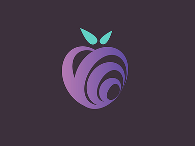 Plum Logo branding craft fruit leaf lines logo plum print tshirt vector