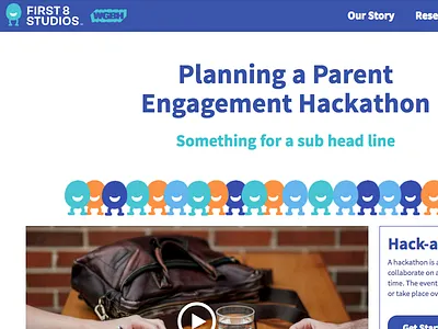 Landing Page for First 8 Studios Hack-a-thon landing page design web design