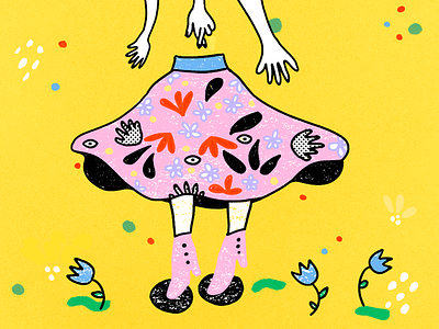 Bluebell abstract character drawing illustration lineart