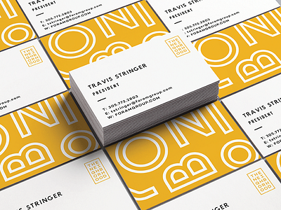 Neighborhood in Yellow branding business card collateral identity mockup print