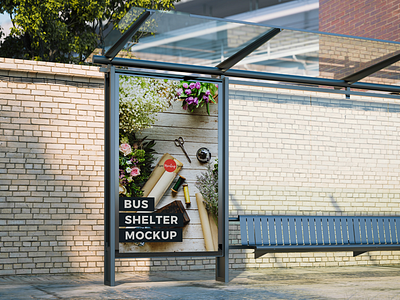 Free Bus Shelter Mockup Psd advertising billboard mockup branding bus shelter mockup free free mockup freebie mockup mockup free mockup psd poster mockup psd