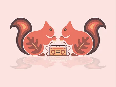 Squirrel MC Battle acorn boombox debut folk hiphop illustration mcbattle squirrel