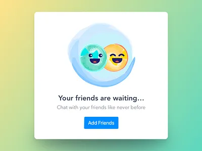 Add Friend emoji empty state error friend happy illustration layout smiley watercolor