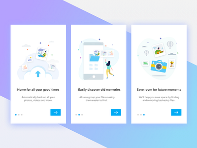 Photo Backup Onboarding backup interaction mobile onboarding photos visuals