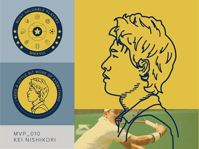 MVP_010 challenge coin illustration japan kei nishikori portrait tennis